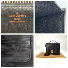 ルイ ヴィトン エピ モンソー ハンドバッグ ショルダーバッグ 2way M52122 ブラック 黒 レザー メンズ LOUIS VUITTON 中古