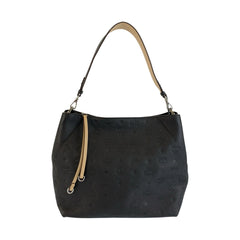エム シー エム ヴィセトス ショルダーバッグ ハンドバッグ ブラック ベージュ レザー レディース MCM 中古
