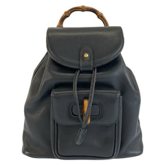 グッチ バンブー リュックサック バックパック 003 58 0030 ブラック 黒 レザー レディース GUCCI 中古