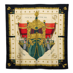 エルメス カレ90 VUE DU CAROSSE DE LA GALERE LA REALE クイーンの戴冠式 ラ レアル号 スカーフ 大判スカーフ マルチカラー シルク レディース HERMES 中古