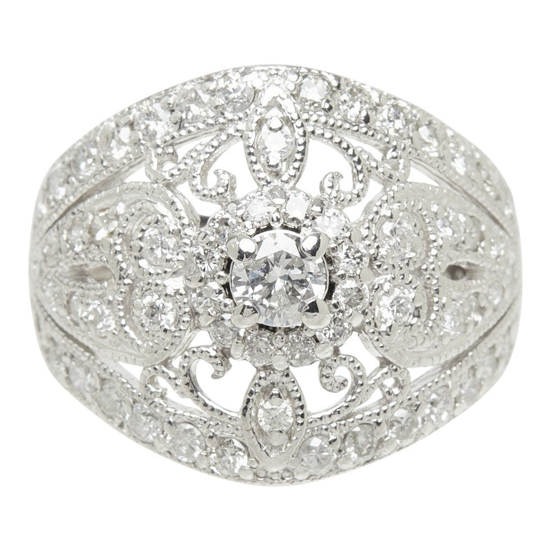 ダイヤモンド Pt900 プラチナ ダイヤ1.00ct デザインリング リング 指輪 レディース 10号 中古