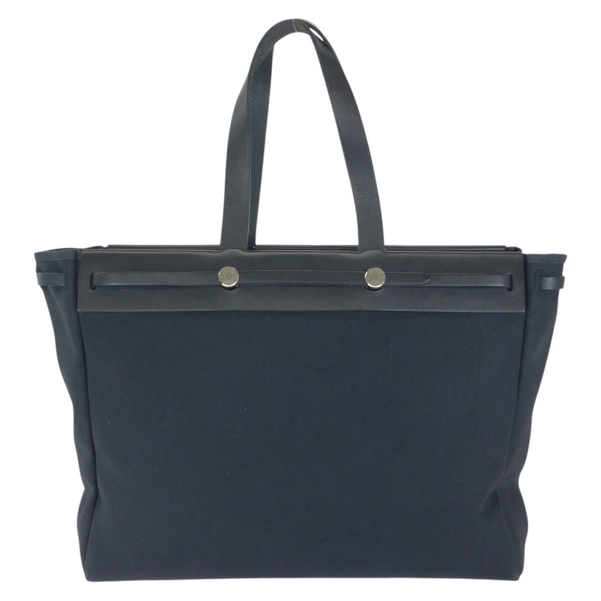 エルメス エールバッグ カバス GM トートバッグ ブルーインディゴ ネイビー トワルオフィシエ ボックスカーフ レディース HERMES 中古