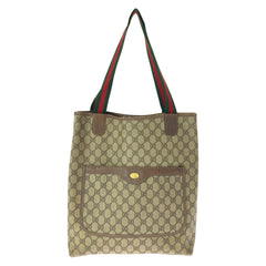グッチ オールドグッチ シェリーライン トートバッグ ショルダーバッグ 39 02 041 ブラウン PVC レザー レディース GUCCI 中古