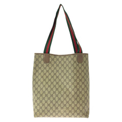 グッチ オールドグッチ シェリーライン トートバッグ ショルダーバッグ 39 02 041 ブラウン PVC レザー レディース GUCCI 中古