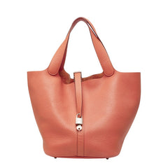 エルメス ピコタンロック GM ハンドバッグ □Q刻印 ピンク系 トリヨンクレマンス レディース HERMES 中古