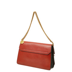 ジバンシー GV3 スモール ハンドバッグ 2WAY ショルダーバッグ レッド ブラック レザー スウェード レディース Givenchy 中古