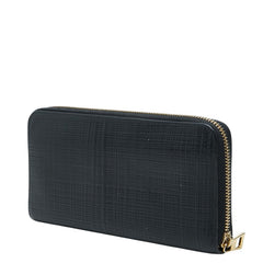 ロエベ アナグラム リネン ジップアラウンド ウォレット 長財布 ブラック レザー レディース LOEWE 中古