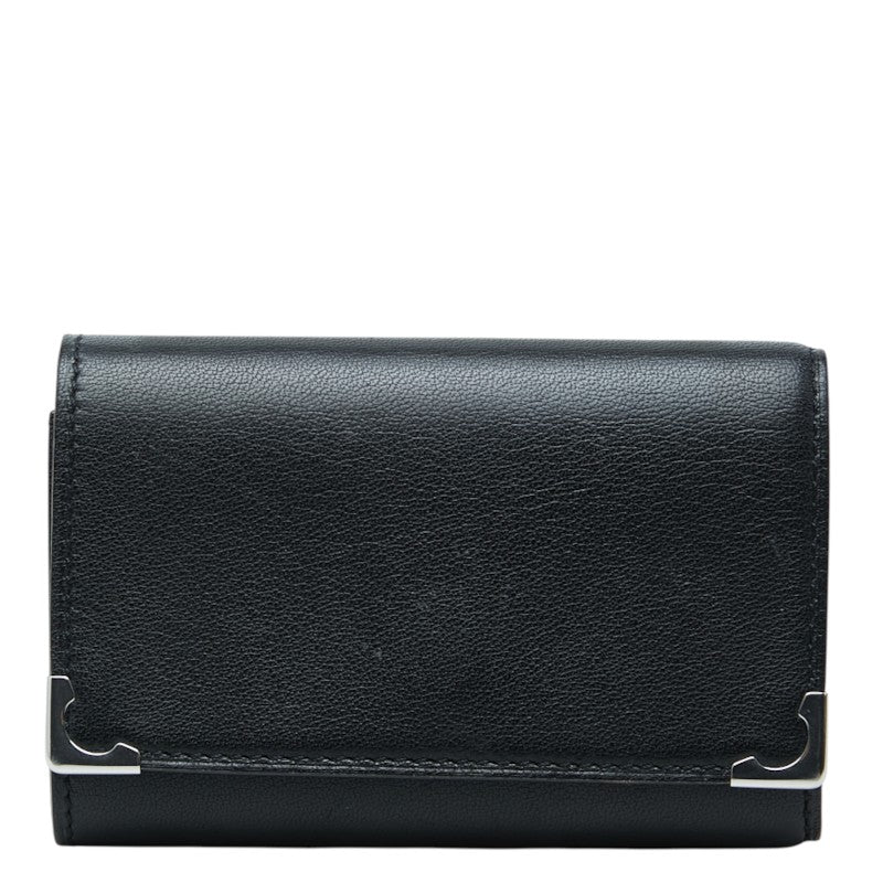 カルティエ カボション 六連 キーケース キーホルダー L3000579 ブラック レザー レディース CARTIER 中古