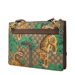 グッチ GGスプリーム ベンガルタイガー クラッチバッグ 2WAY ショルダーバッグ 429004 ベージュ マルチカラー レザー レディース GUCCI 中古