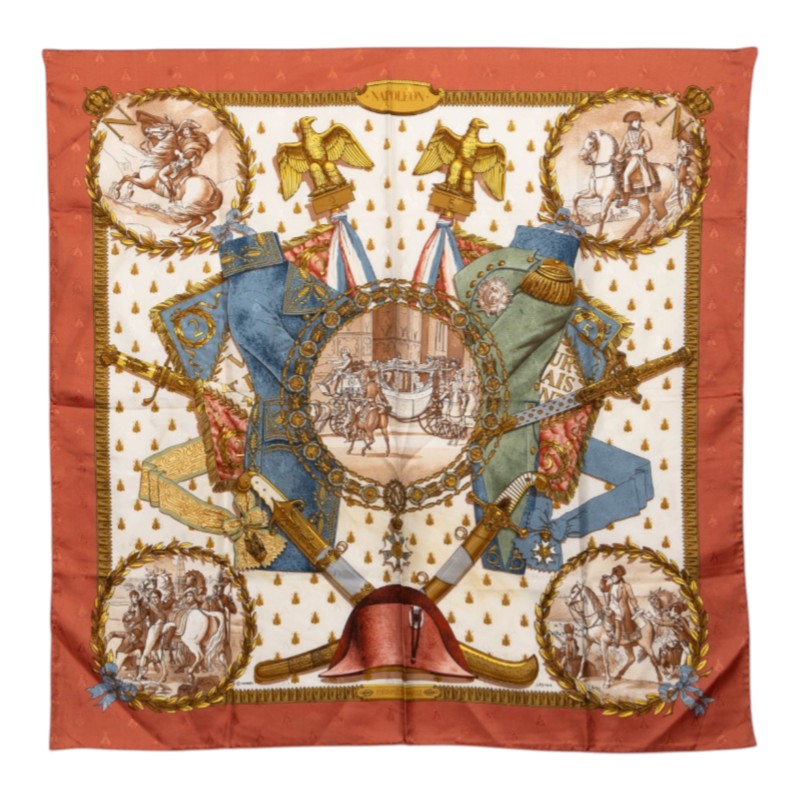エルメス カレ90 Napoleon ナポレオン スカーフ 大判スカーフ マルチカラー シルク レディース HERMES 中古