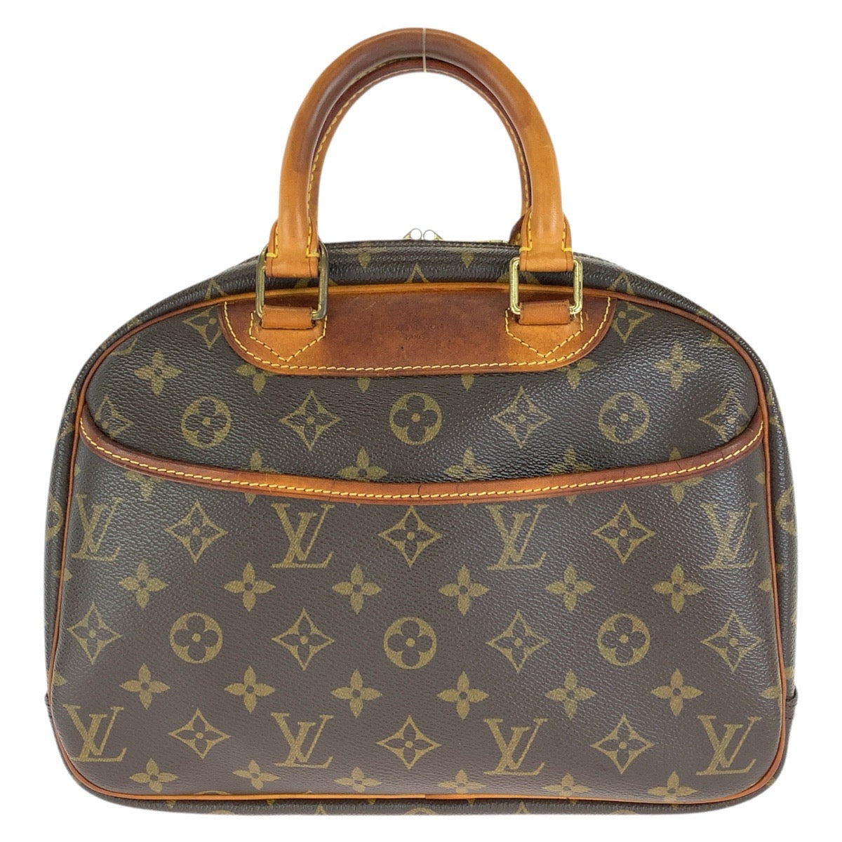 ルイ ヴィトン モノグラム トゥルーヴィル ハンドバッグ M42228 ブラウン PVC レザー レディース LOUIS VUITTON 中古