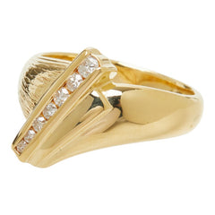 ダイヤモンド K18YG イエローゴールド ダイヤ0.23ct デザインリング リング 指輪 レディース 11.5号 中古