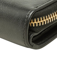 サンローラン シェブレッテ 二つ折り財布 352906 ブラック レザー レディース SAINT LAURENT 中古
