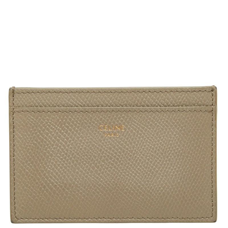 セリーヌ カードケース グレージュ レザー レディース CELINE 中古