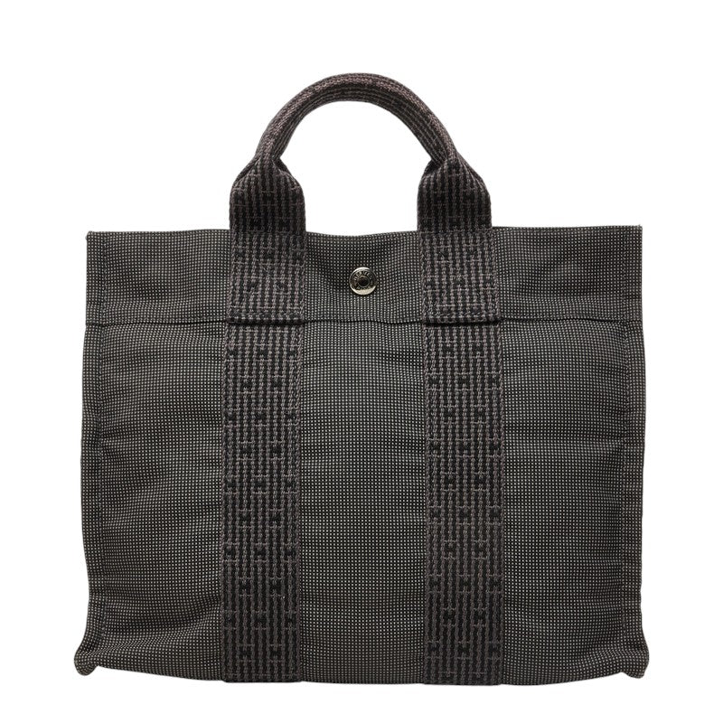 エルメス エールライン PM ハンドバッグ グレー キャンバス レディース HERMES 中古