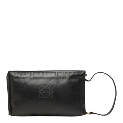 ロエベ アナグラム ポーチ セカンドバッグ ブラック レザー レディース LOEWE 中古