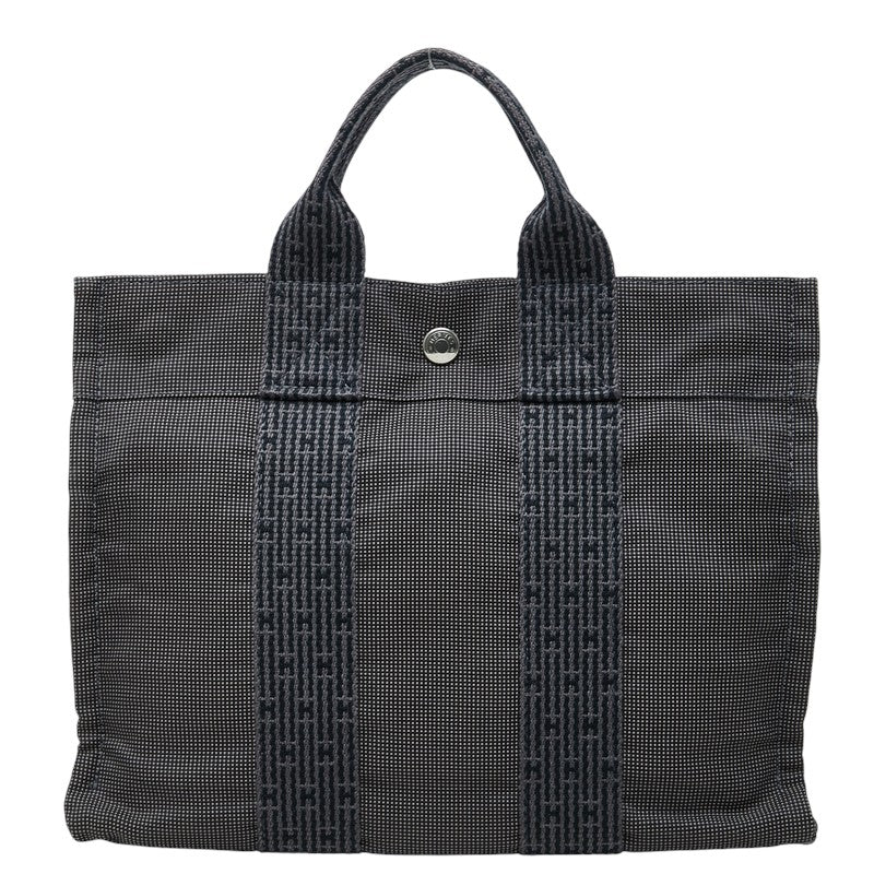 エルメス エールライン PM トートバッグ グレー シルバー金具 キャンバス レディース HERMES 中古