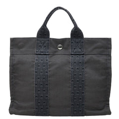 エルメス エールライン PM トートバッグ グレー シルバー金具 キャンバス レディース HERMES 中古