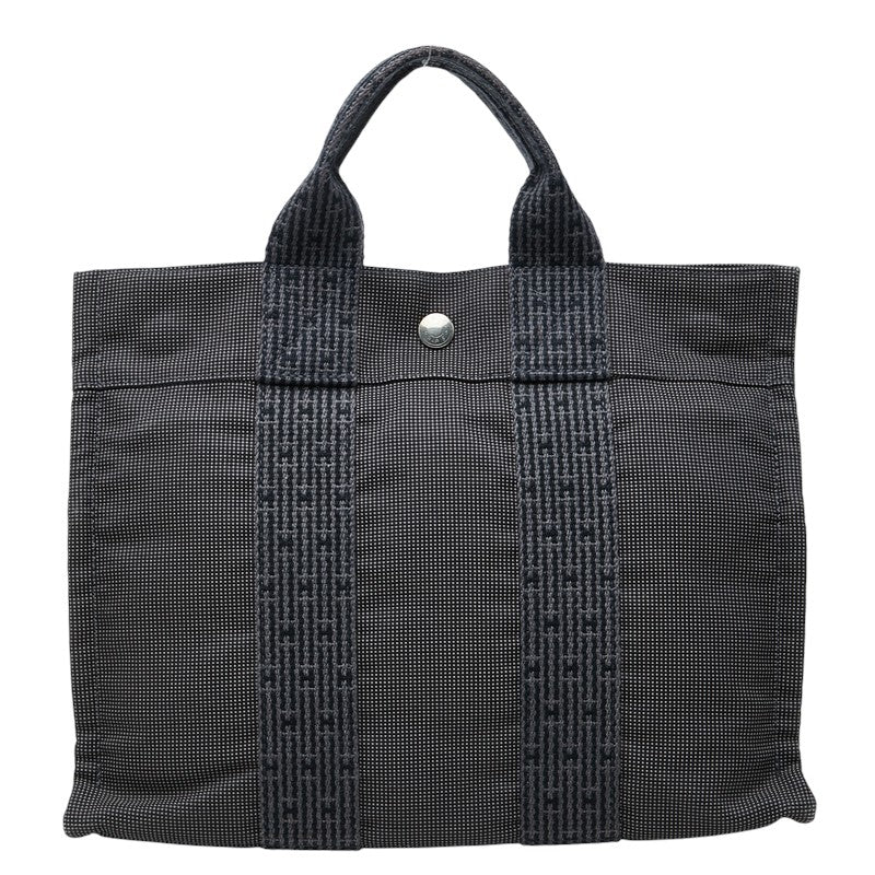 エルメス エールライン PM トートバッグ グレー シルバー金具 キャンバス レディース HERMES 中古