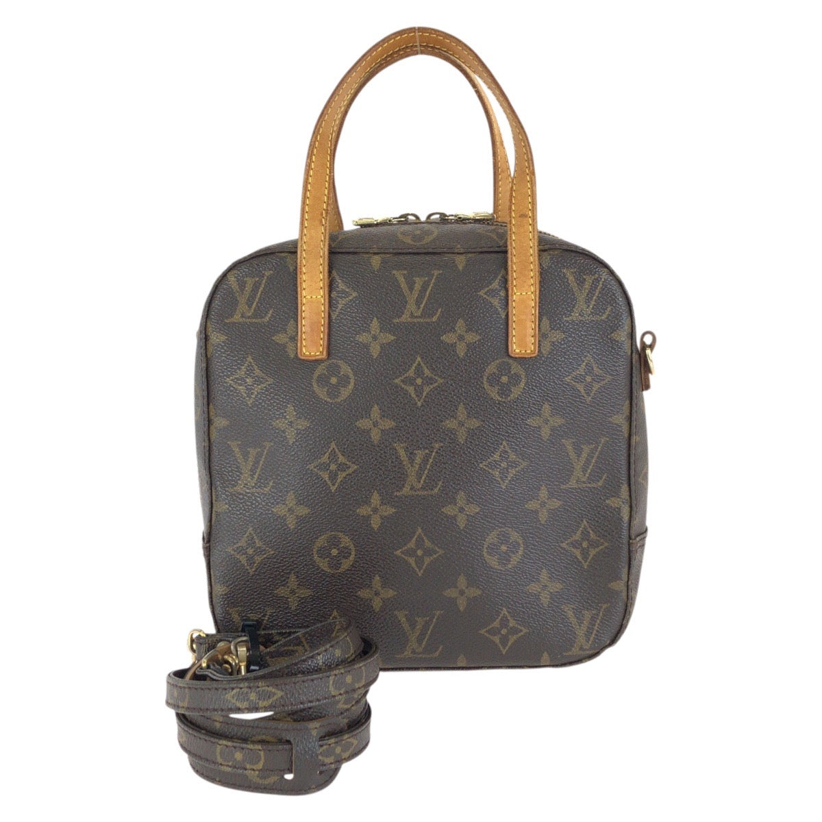 ルイ ヴィトン モノグラム スポンティーニ ショルダーバッグ ハンドバッグ 2WAY M47500 ブラウン PVC レザー レディース LOUIS VUITTON 中古