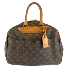 ルイ ヴィトン モノグラム ドーヴィル ハンドバッグ ボストンバッグ M47270 ブラウン PVC レザー レディース LOUIS VUITTON 中古