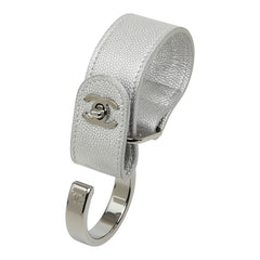シャネル ココマーク ターンロック ベビーカーフック シルバー キャビアスキン メタル ユニセックス CHANEL 中古