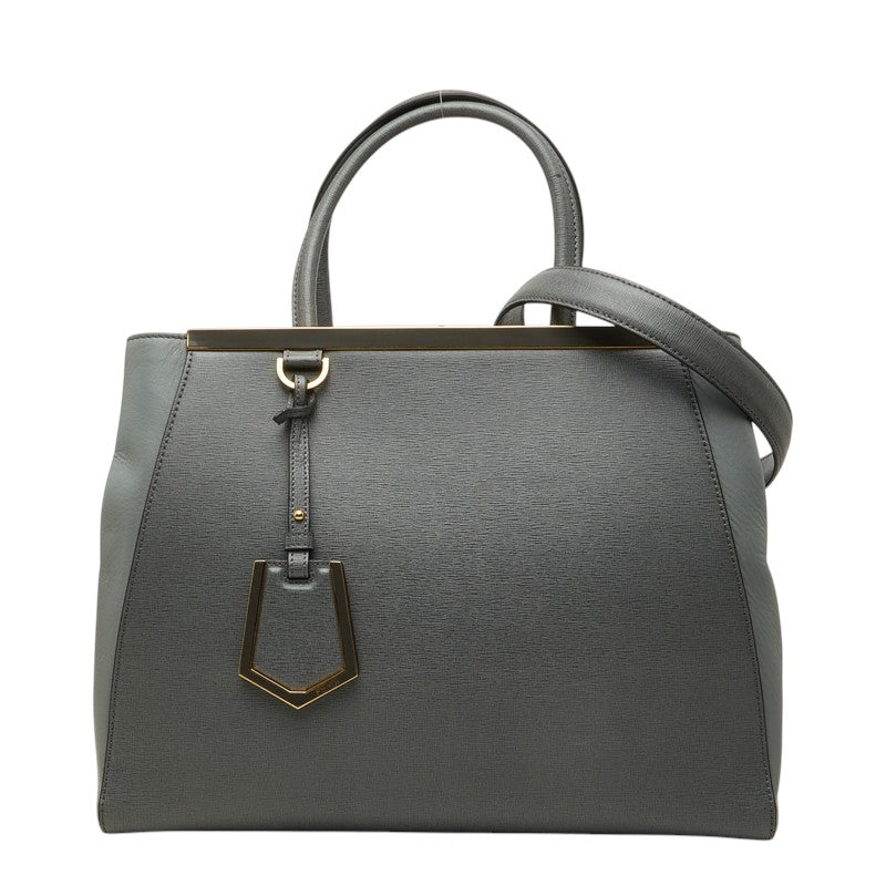 フェンディ トゥージュール ハンドバッグ 2WAY ショルダーバッグ グレー レザー レディース FENDI 中古