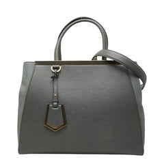 フェンディ トゥージュール ハンドバッグ 2WAY ショルダーバッグ グレー レザー レディース FENDI 中古