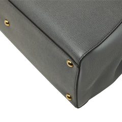 フェンディ トゥージュール ハンドバッグ 2WAY ショルダーバッグ グレー レザー レディース FENDI 中古