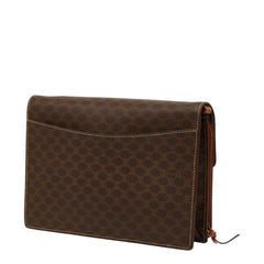 セリーヌ マカダム クラッチバッグ セカンドバッグ ブラウン PVC レザー レディース CELINE 中古