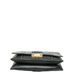 ヴァレンチノ ロックスタッズ フラップ ハンドバッグ ショルダーバッグ 2WAY ブラック レザー レディース Valentino 中古