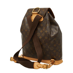 ルイ ヴィトン モノグラム モンスリGM リュック バックパック M51135 ブラウン PVC レザー レディース LOUIS VUITTON 中古