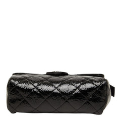 シャネル ココマーク マトラッセ ポーチ メイクポーチ メイクバッグ ブラック エナメル レディース CHANEL 中古