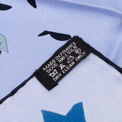 エルメス プチカレ ガヴロッシュ45 MEDITERRANEE 地中海 地中海の庭 ハンカチ ブルー系 シルク レディース HERMES 中古
