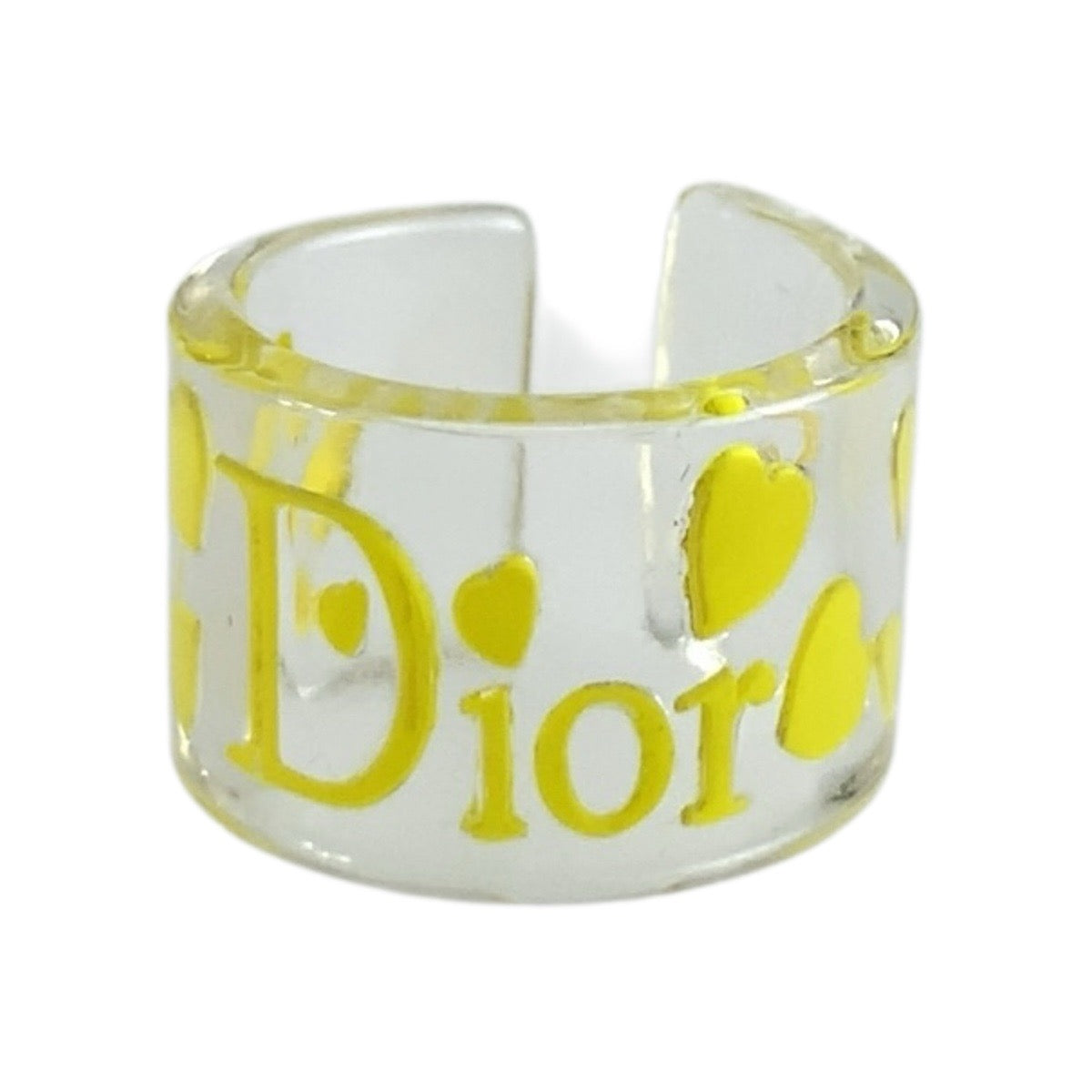 クリスチャンディオール ハート リング 指輪 イエロー プラスチック アクリル レディース Christian Dior 中古