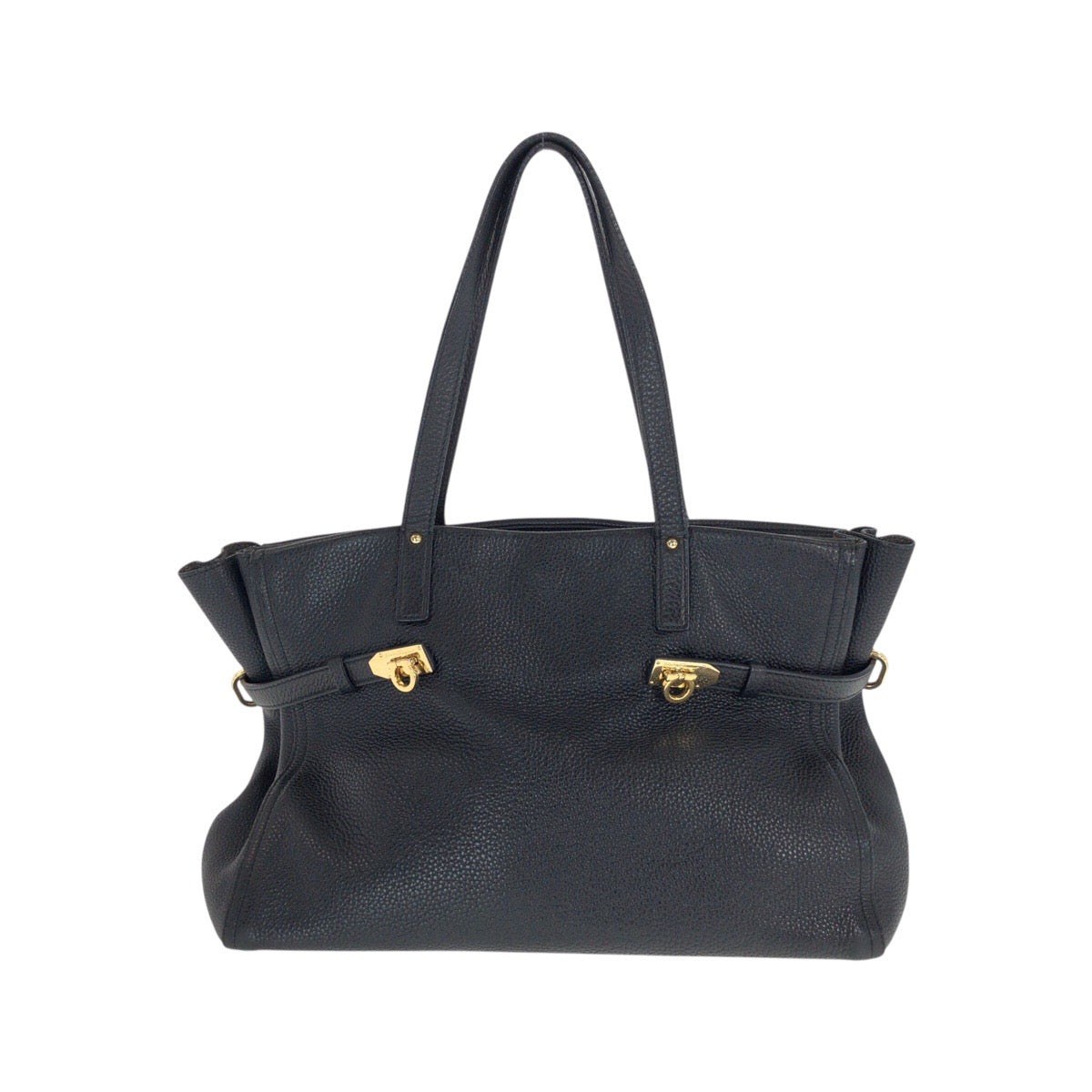 サルヴァトーレフェラガモ ネンシア トートバッグ ショルダーバッグ GU-21F074 ブラック 黒 レザー レディース Salvatore Ferragamo 中古