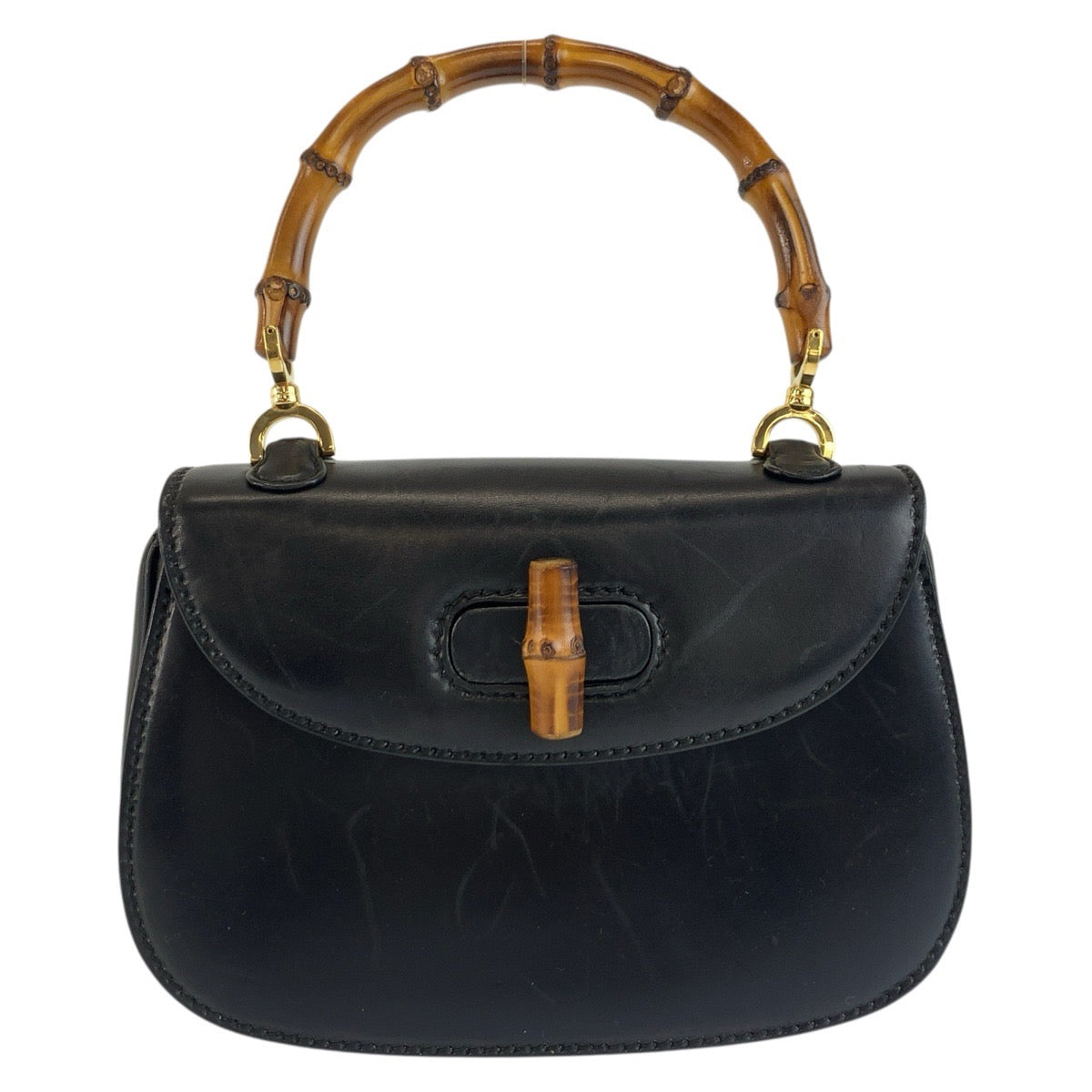 グッチ バンブー ハンドバッグ 000 46 0188 ブラック レザー レディース GUCCI 中古