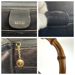グッチ バンブー ハンドバッグ 000 46 0188 ブラック レザー レディース GUCCI 中古