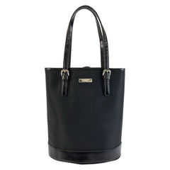 バーバリーブルーレーベル チェック柄 トートバッグ ショルダーバッグ ブラック 黒 ナイロン レザー レディース BURBERRY BLUE LABEL 中古