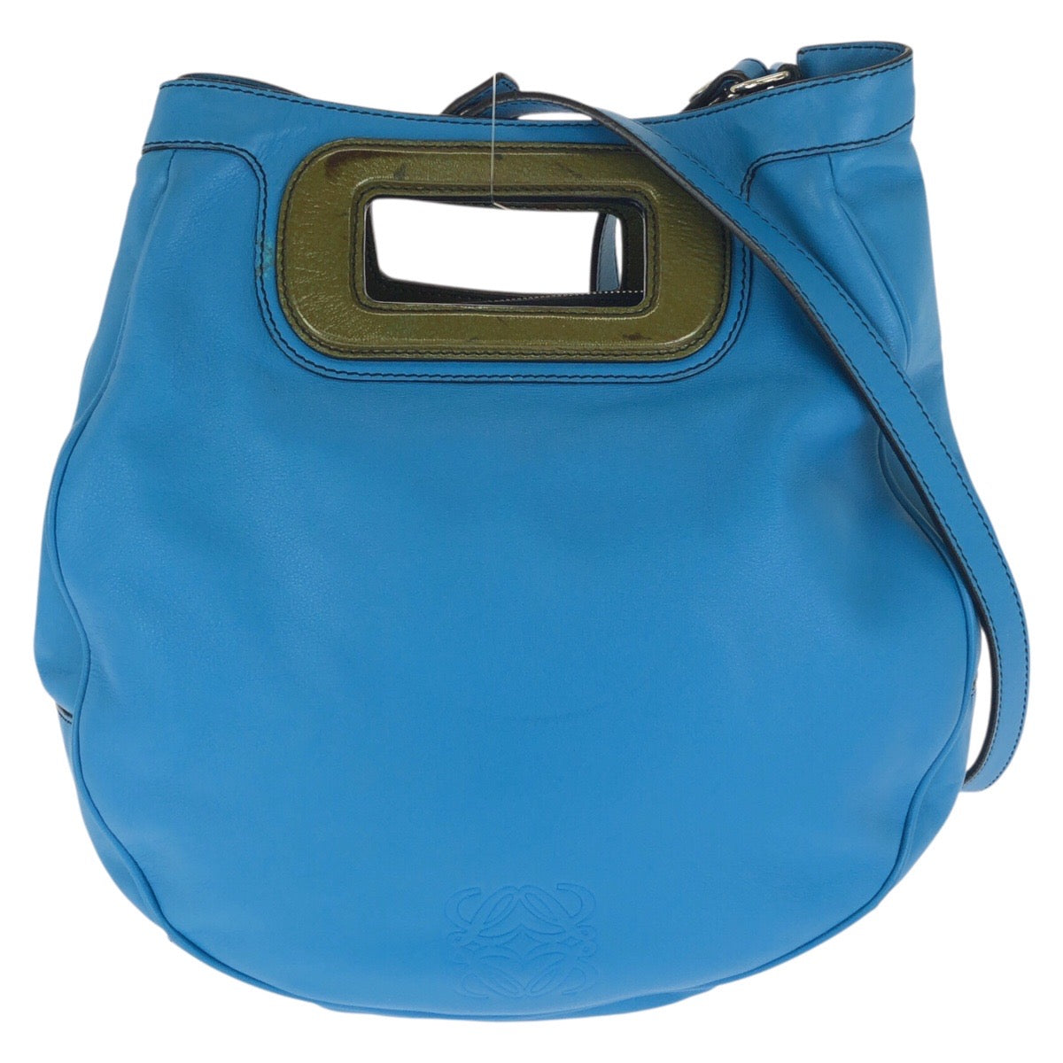 ロエベ アナグラム ショルダーバッグ ハンドバッグ 2WAY ブルー レザー レディース LOEWE 中古