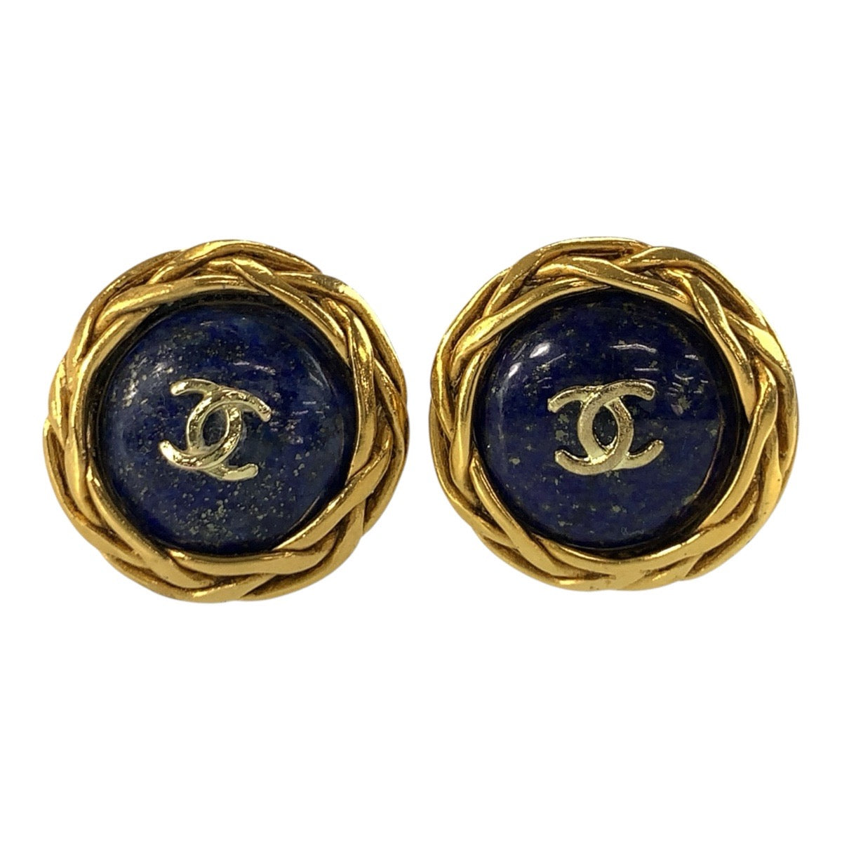 シャネル ココマーク イヤリング ブルー ゴールド メッキ レディース CHANEL 中古