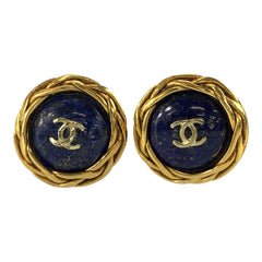 シャネル ココマーク イヤリング ブルー ゴールド メッキ レディース CHANEL 中古