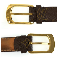 ルイ ヴィトン モノグラム サンチュール エリプス ベルト M6919 ブラウン PVC メンズ LOUIS VUITTON 中古