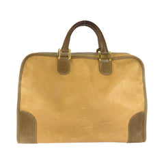 ロエベ アナグラム アマソナ40 ハンドバッグ ボストンバッグ ベージュ レザー レディース LOEWE 中古