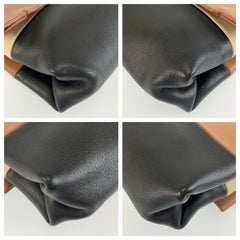 セリーヌ オールソフト ポーチ 小物入れ ブラウン ブラック レザー レディース CELINE 中古