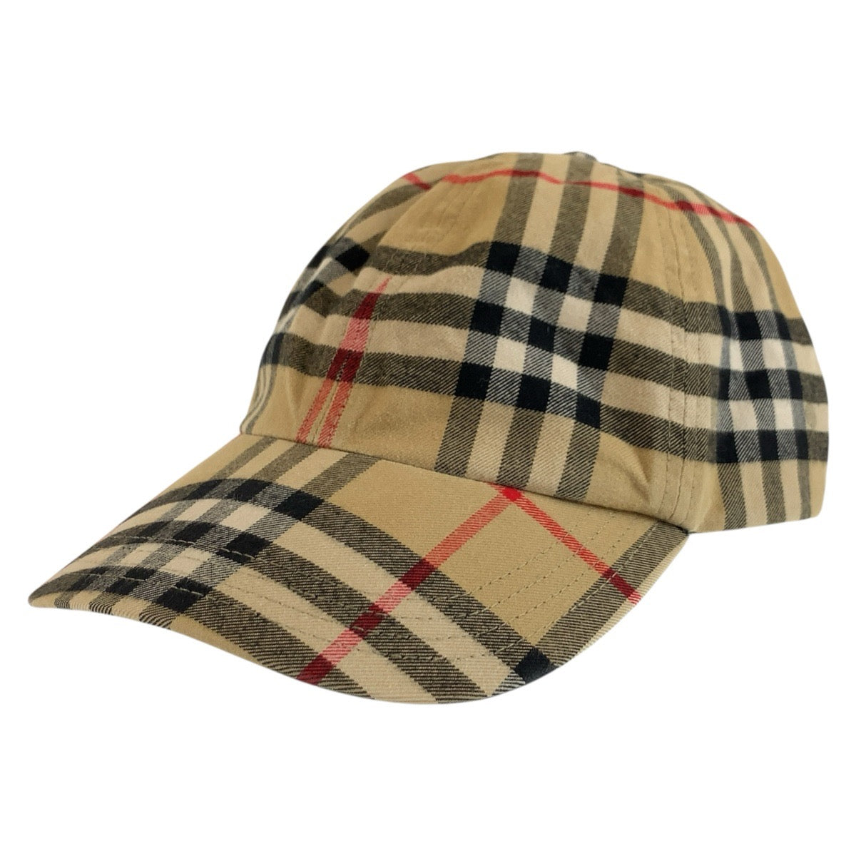 バーバリー ノバチェック キャップ 帽子 ベージュ コットン レディース BURBERRY 中古