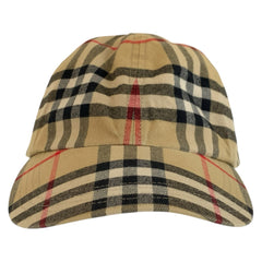 バーバリー ノバチェック キャップ 帽子 ベージュ コットン レディース BURBERRY 中古