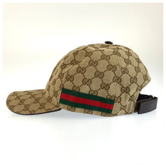 グッチ シェリーライン GGキャンバス キャップ ベースボールキャップ ベージュ キャンバス メンズ GUCCI 中古