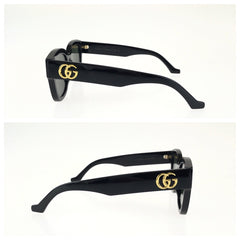 グッチ ダブルGロゴ サングラス 男女兼用 GG1550SK ブラック 黒 プラスチック メタル レディース GUCCI 中古