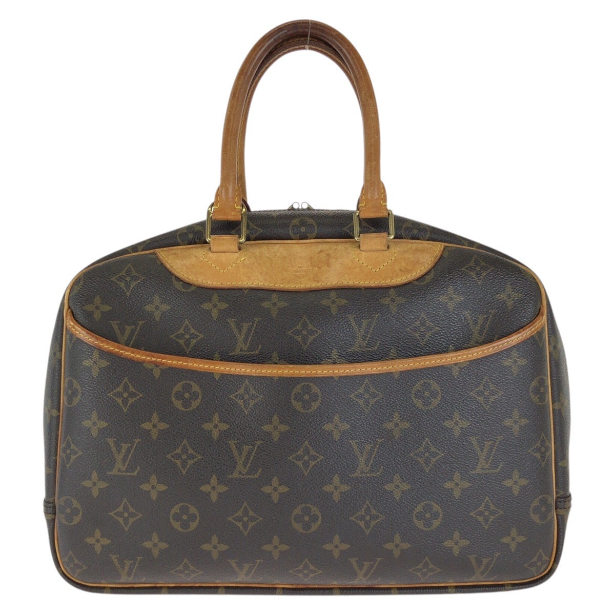 ルイ ヴィトン モノグラム ドーヴィル ハンドバッグ M47270 ブラウン PVC レザー レディース LOUIS VUITTON 中古